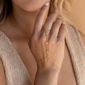 14K Gold Filled Bohemian Hand Chain Bracelet